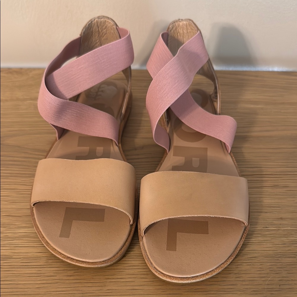 Sorel Pink and Tan Sandals Modern Minimalist Design